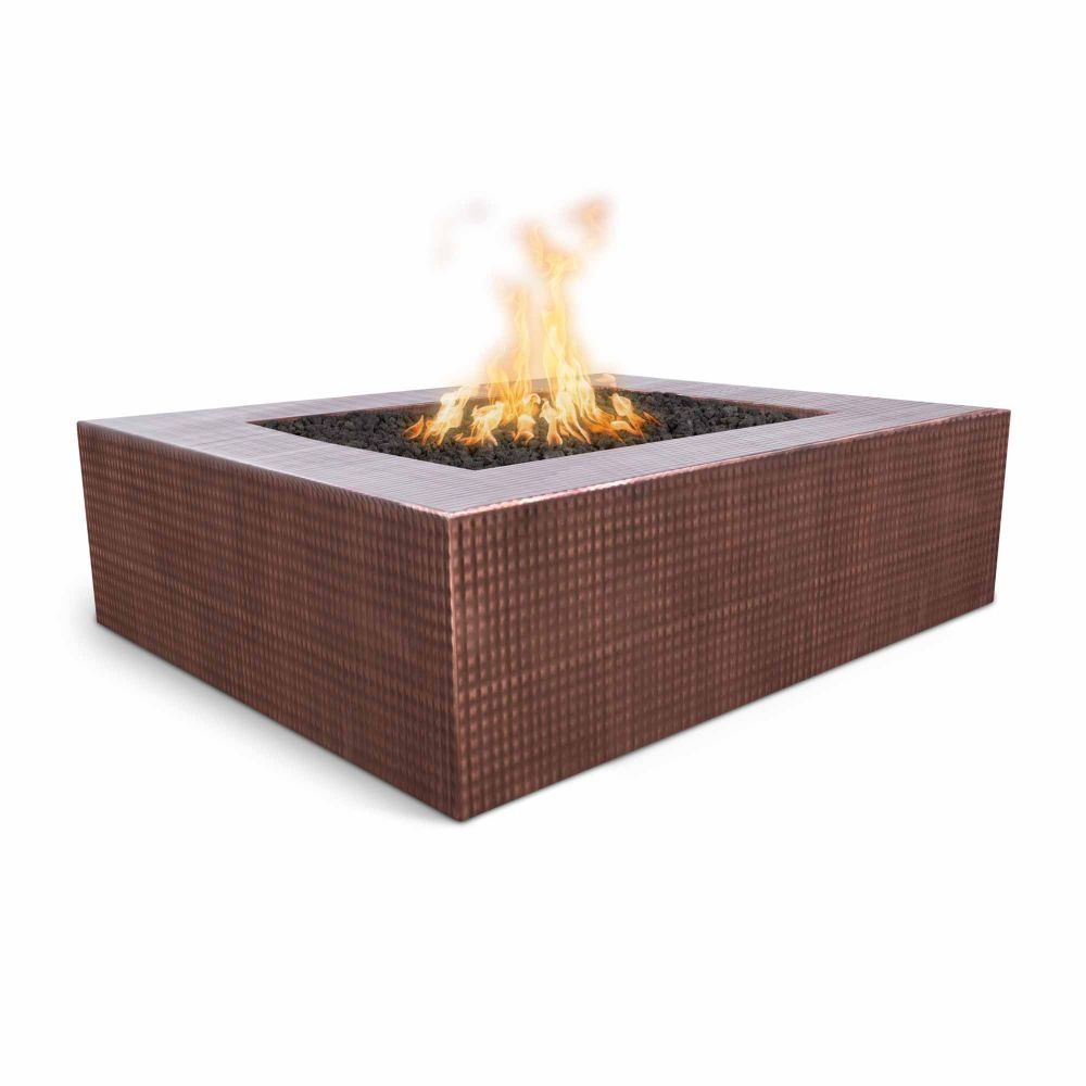 The Outdoors Plus OPT-QDCPR42FSEN-LP 42" Quad Copper Fire Pit - Flame Sense System with Push Button Spark Igniter - Liquid Propane